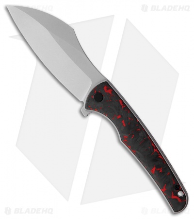 VDK Knives Vice Frame Lock Knife Red Carbon Fiber/Ti (4" Stonewash)