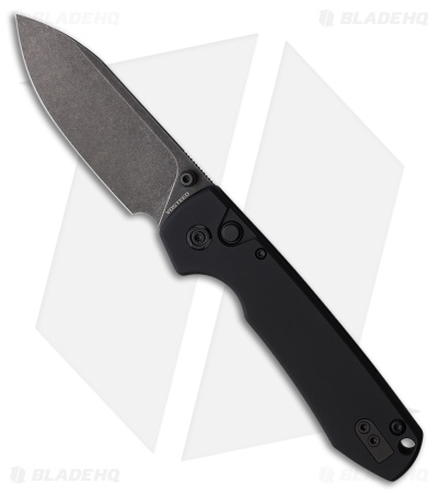 Vosteed Raccoon Button Lock Knife Black Aluminum (3.25" Black SW) VOSA0415