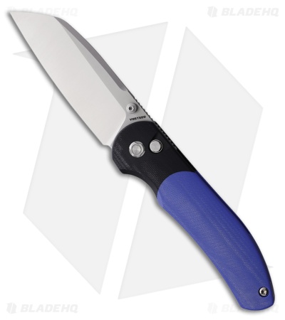 Vosteed Thornton Trek Lock Knife Black Blue G-10 Handle (3.2" Satin)