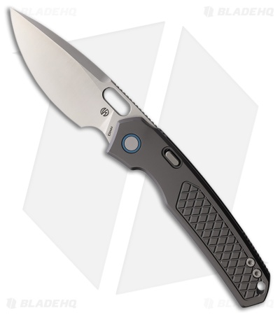 Vosteed Psyop Top Liner Lock Knife Gray Titanium Patterned (3.3" Satin ELMAX)