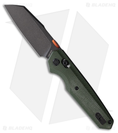 Vosteed Talarurus Crossbar Lock Knife Green Micarta (3" Black SW) VOSA2702