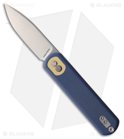 Vosteed Corgi Treklock Knife Blue Micarta (3" Satin 14C28N)