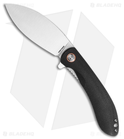 Vosteed Nightshade Liner Lock Knife Black Canvas Micarta (3.3" Satin Nitro-V)