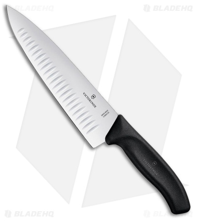 Victorinox Swiss Classic Carving Knife Black Polymer (7.9" Satin Fluted Edge)