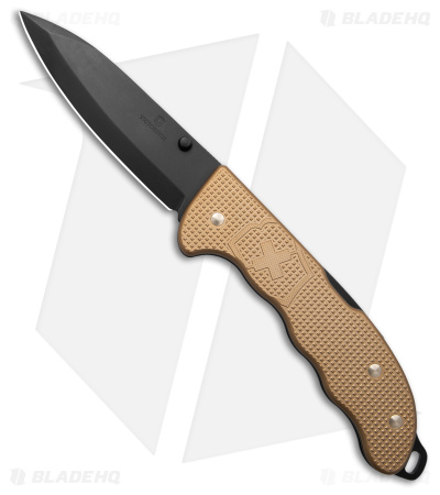 Victorinox Evoke Lockback Knife Beige Alox (3.875" Black)