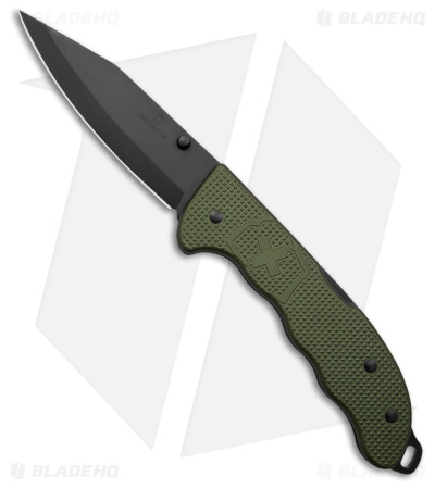 Victorinox Evoke Lockback Knife Olive Green Alox (3.875" Black)