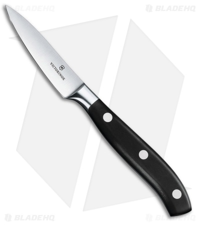 Victorinox Grand Maitre Fixed Blade Paring Knife Black POM (3.25" Satin)