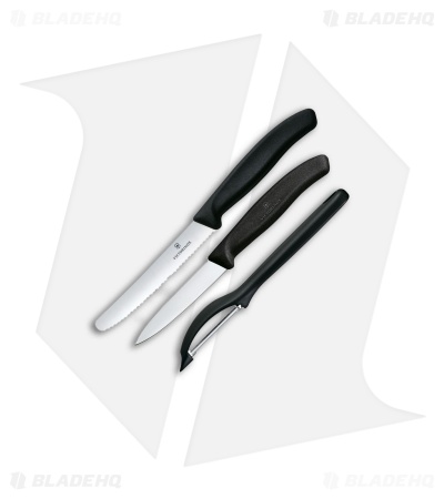 Victorinox Swiss Classic Paring Knife Set w/Peeler - Black