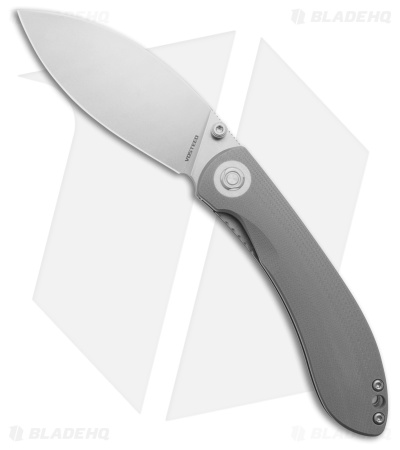 Vosteed Nightshade Liner Lock Thumb Stud Knife Gray G-10 (3.3" Stonewash)