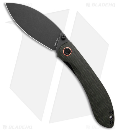 Vosteed Nightshade Liner Lock Thumb Stud Knife Green Micarta (3.3" Black SW)