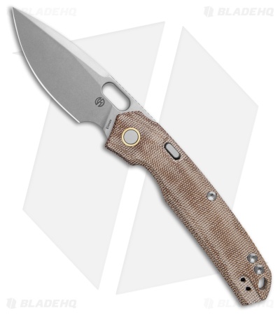 Vosteed Psyop Top Liner Lock Knife Natural Micarta (3.5" Stonewash)