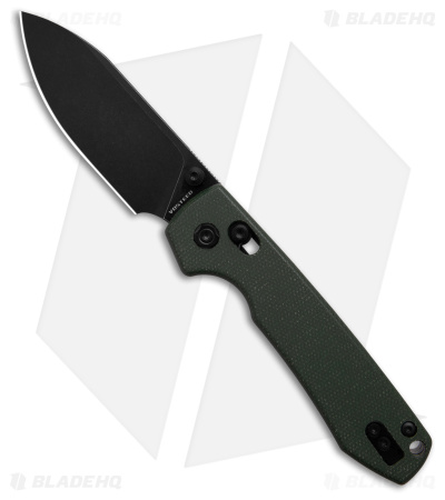 Vosteed Raccoon Crossbar Lock Knife Green Micarta (3.4" Black Stonewash)