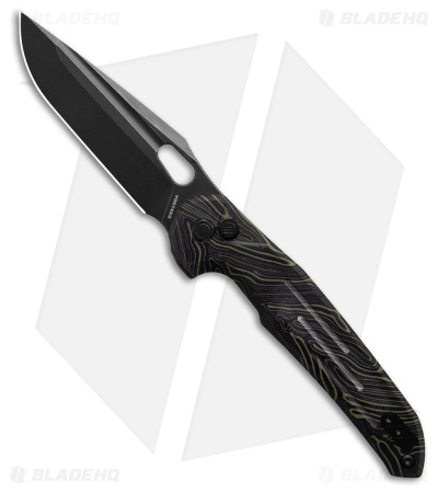 Vosteed Thunderbird Button Lock Knife Green G-10 (3.5" Black) TB3SG2