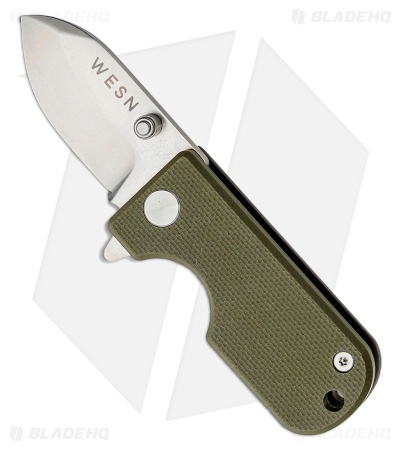 Wesn Goods Microblade Frame Lock Knife Titanium/OD Green G-10 (1.5