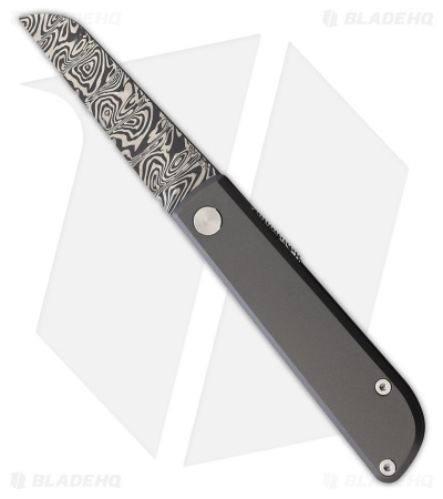Wesn Goods Samla Friction Folder Knife Titanium (2.45" Damascus)