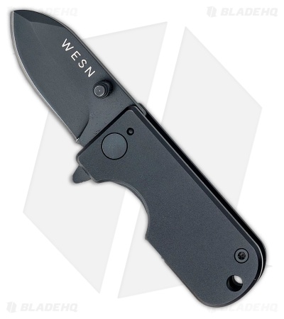 Wesn Goods Microblade Frame Lock Knife Blacked Out Titanium (1.5" Black)