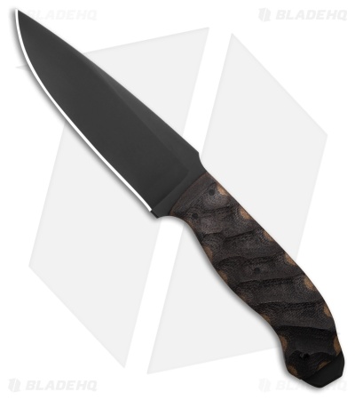 Winkler Knives Spike Fixed Blade Knife Black/Brown Micarta (5.25" Black)