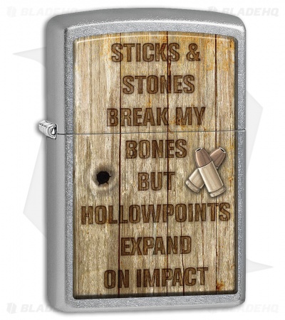 Zippo Sticks & Stones Lighter - Street Chrome