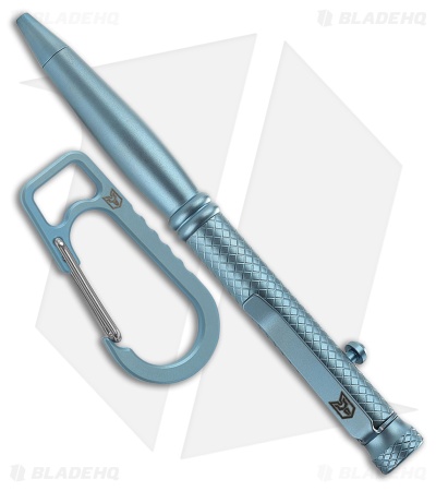 Bestechman Scribe Titanium Bolt Action Pen + Carabiner Blue BM16B