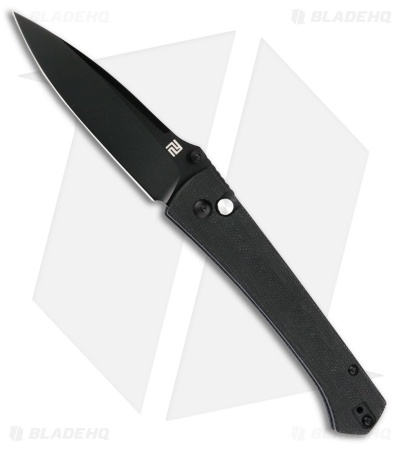 Artisan Cutlery Andromeda Button Lock Knife Black Micarta (3.4" Black PVD)