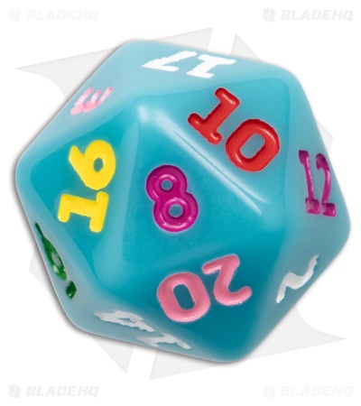Flytanium Dessert Warrior(R) D20 Twenty-Sided Dice Donut Blue (1 Die)