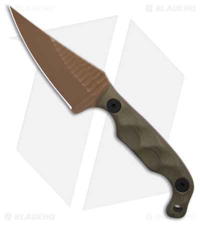 Stroup Knives Mini Fixed Blade Knife OD Green G-10 (3