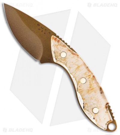 Buck Mini Alpha Hunter Fixed Blade Knife (2.5" Bronze) 0196BWSLE