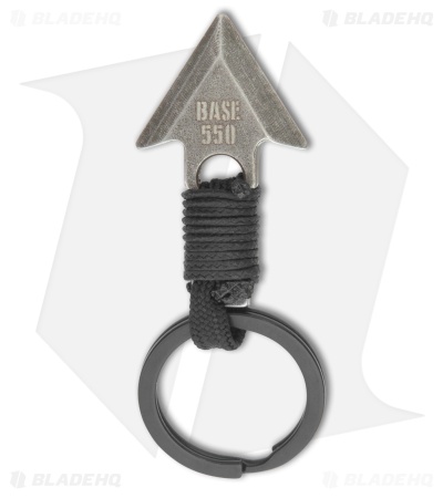 Base 550 Paracord Studio Orvar (Arrow) Keychain  Stainless Steel - Black Cord