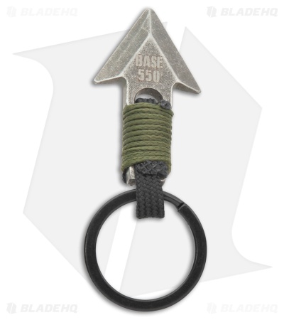 Base 550 Paracord Studio Orvar (Arrow) Keychain  Stainless Steel - OD Green Cord