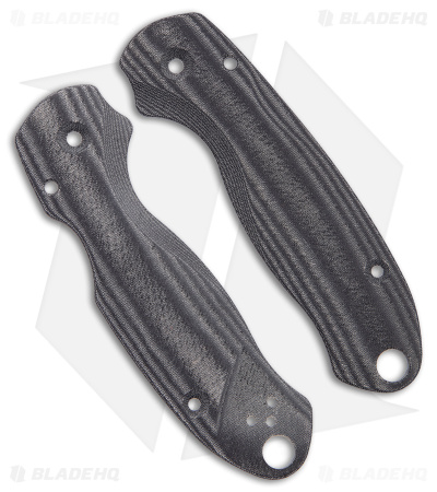Flytanium Lotus Black Linen Micarta Scales for Spyderco Para 3 Knife