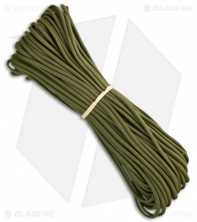 Camo Green 550 Paracord Nylon Braided 7-Strand Core (100') USA