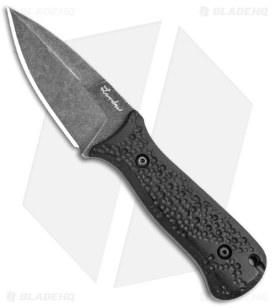 Landau Knives Custom LS1 Fixed Blade Knife - Black Richlite (CPM-CruWear)