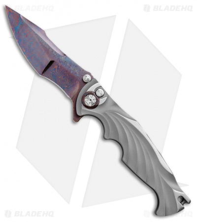 Brian Tighe Custom Tighe Breaker Integral Knife Titanium (3.9" Blued Damasteel)