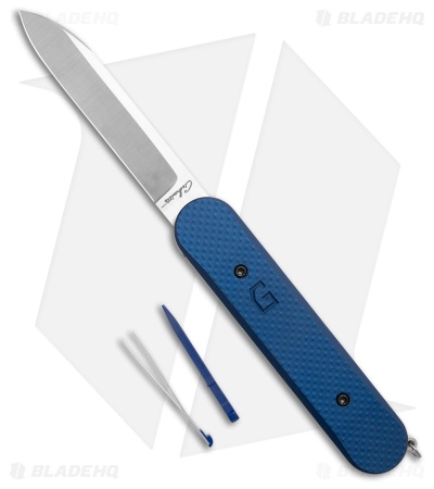 Chuck Gedraitis Swiss Army Switchblade Automatic Knife Blue Al (3.25" Satin)
