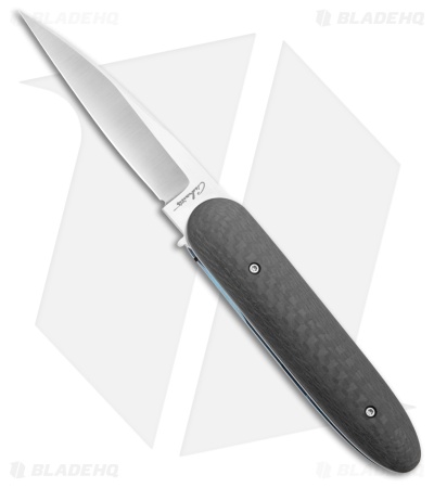 Gedraitis Knives Churchill Automatic Knife Carbon Fiber/Blue Ti (3.1" Satin)
