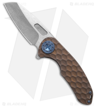Curtiss Custom F3 Medium Sheepsfoot Knife PM Milled Ti Bronze (3.2