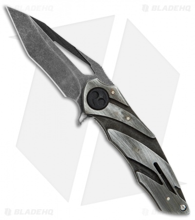 Dew Hara Custom Kisaragi Flipper Knife Aurora Titanium (2.5" Mirror)