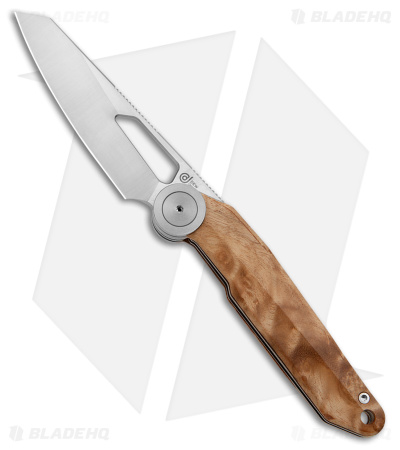 Dew Hara Custom Knives D4 Liner Lock Knife Shadow Wood (3.2" Satin)