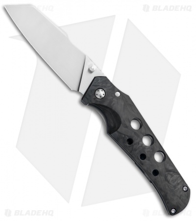 Jason Guthrie Scout Marbled CF Skeletonized Blue Liner Frame Lock (3.1" Satin)