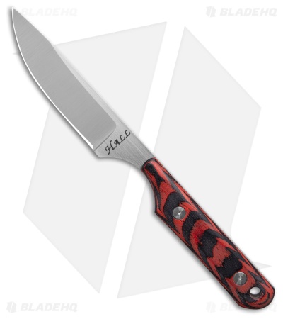 Jeff Hall Custom Neck Knife Red Italian Wood Laminate (2.25" Satin)