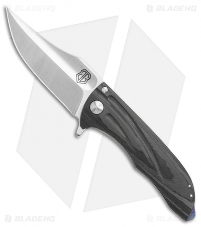 John Gray Custom Splitter Frame Lock Knife Marbled Carbon Fiber (3.375