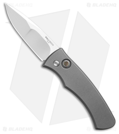 Pro-Tech Custom Duke Automatic Knife Blast/Tumbled Steel (2.7" Two-Tone)