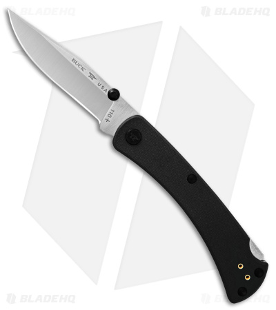 Buck 110 Slim Pro TRX Lockback Knife Black G-10 (3.75" Satin) 0110BKS3