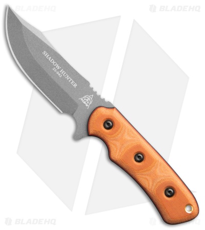 TOPS Knives Shadow Hunter Fixed Blade Knife Black/Tan Micarta (4.5" Gray)