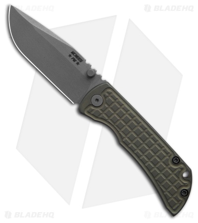 McNees Knives MAC2 Frame Lock Knife Green Frag Ti (3" Matte SW MagnaCut)