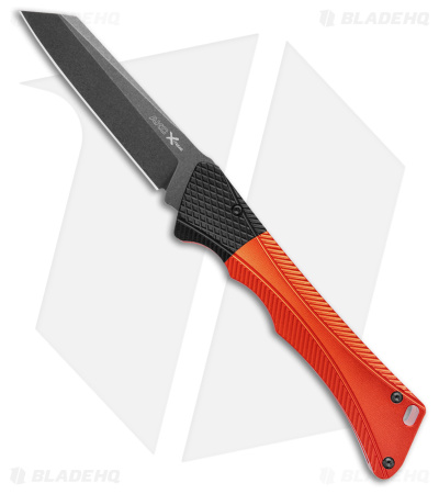 AKC Smarty Automatic Knife Orange w/ Black Bolster (3.3" Black Stonewash)
