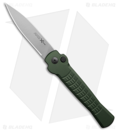 AKC X-treme Ace1  Side Opener Automatic Knife Green Aluminum (3.7" Satin)