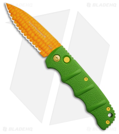 Boker KalashniCob Automatic Knife Husk Green (Serrated Edge)