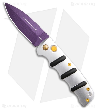 Boker Purple Sabre Kalashnikov Dagger Knife Silver Al (3.25" Purple D2)*DISC*