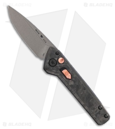 Buck Knives 838 Deploy Drop Point Automatic Knife Blk Carbon Fiber (3.25" Gray)